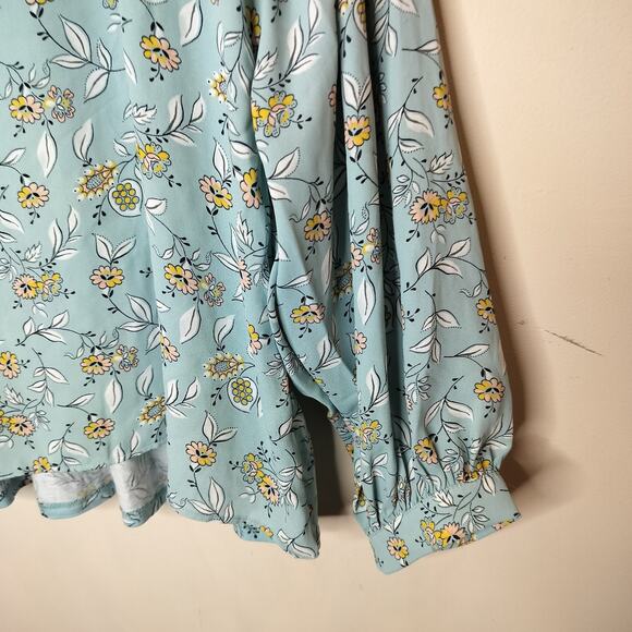 Ann Taylor LOFT Floral Top Balloon Sleeve - Picture 5 of 10